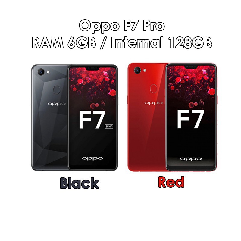 Oppo F7 Pro - RAM 6GB ROM 128GB (6/128) - Black Red - Baru NEW - Resmi