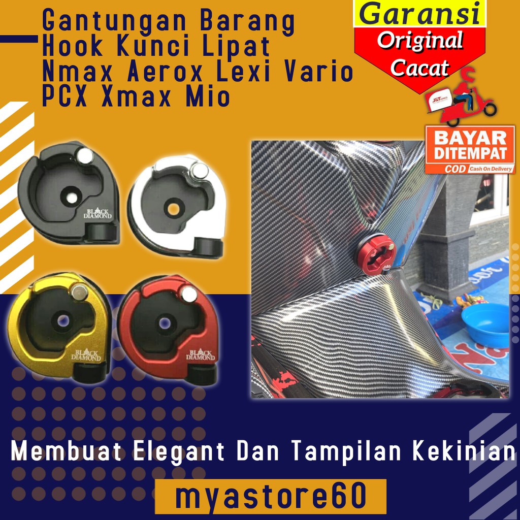 Gantungan Barang Hook Kunci Lipat Aksesoris Variasi Sparepart Nmax Aerox Lexi Vario PCX Xmax Mio