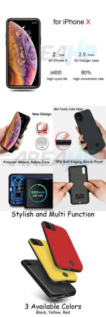 Powerbank Powercase Power Bank Case Casing Cover Smart Battery JLW 6000mAh For iPhone XS Max