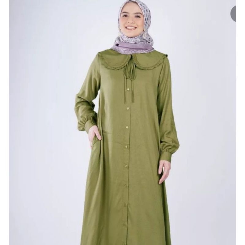 baju wanita dress rayon pakaian gamis frills alwanira elzatta