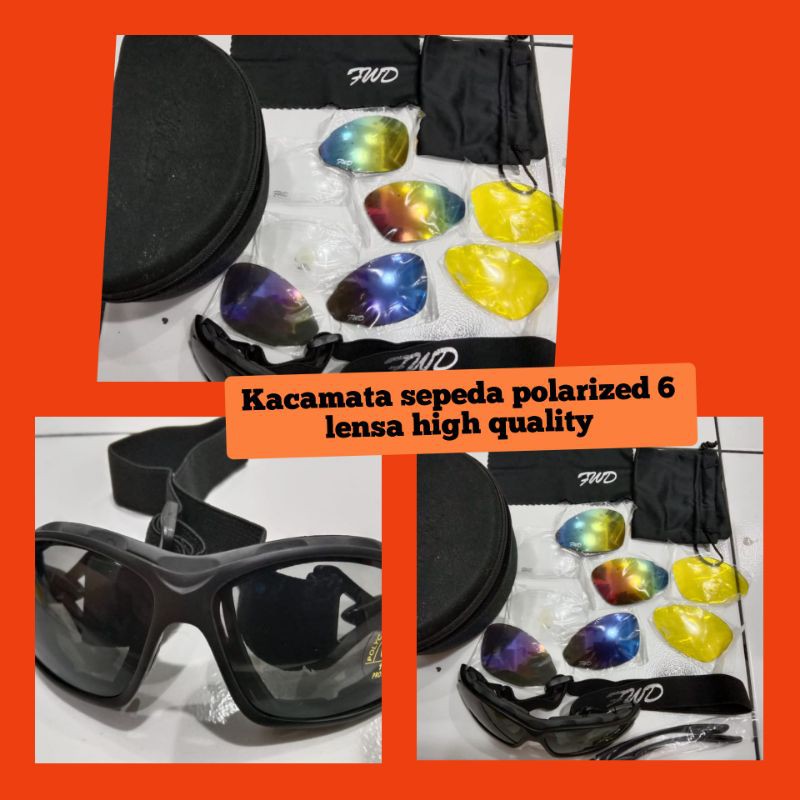 kacamata sepeda 6 lensa polarized Forward High Quality