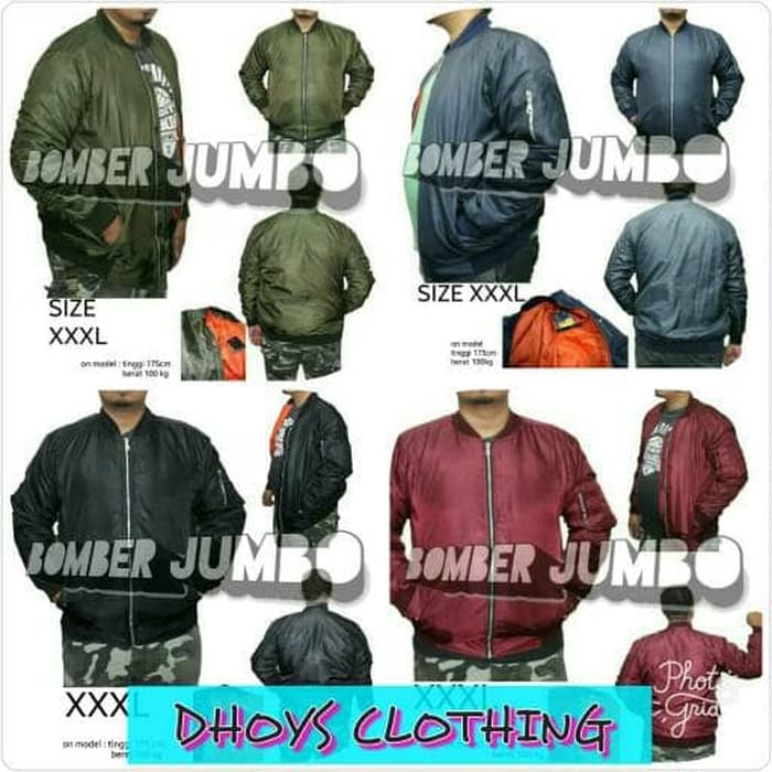promo Jaket BOMBER JUMBO Pria BIG SIZE Hitam XXL XXXL Motor Hijau Army