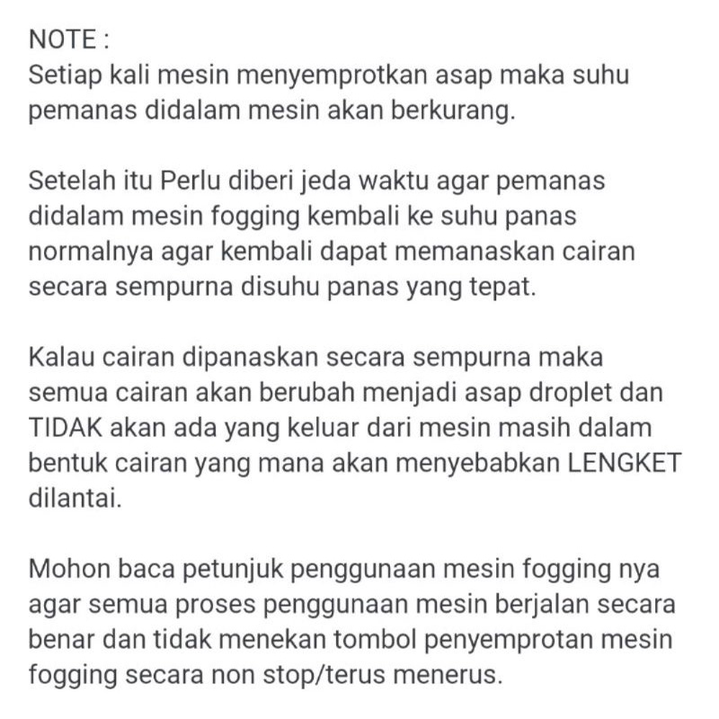 obat fogging siap pakai spektrum Luas waterbased