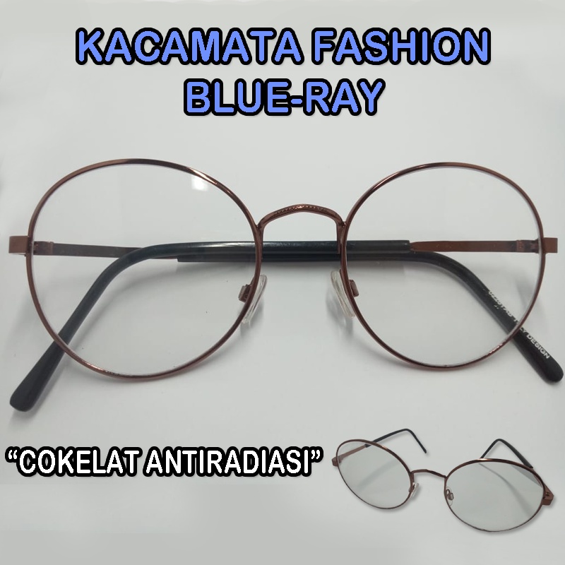 Kacamata Anti Radiasi Komputer &amp; hp Kacamata Wanita Pria Frame Oval Kacamata Blueray Kaca mata Korea