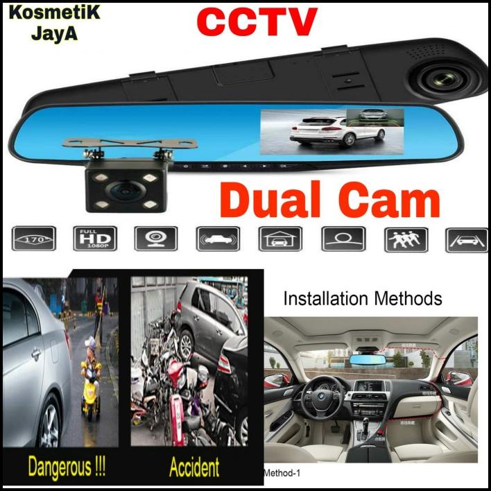 Kamera Cctv Mobil Car Dvr Fullhd Kaca Spion Tengah Mobil Dual Camera
