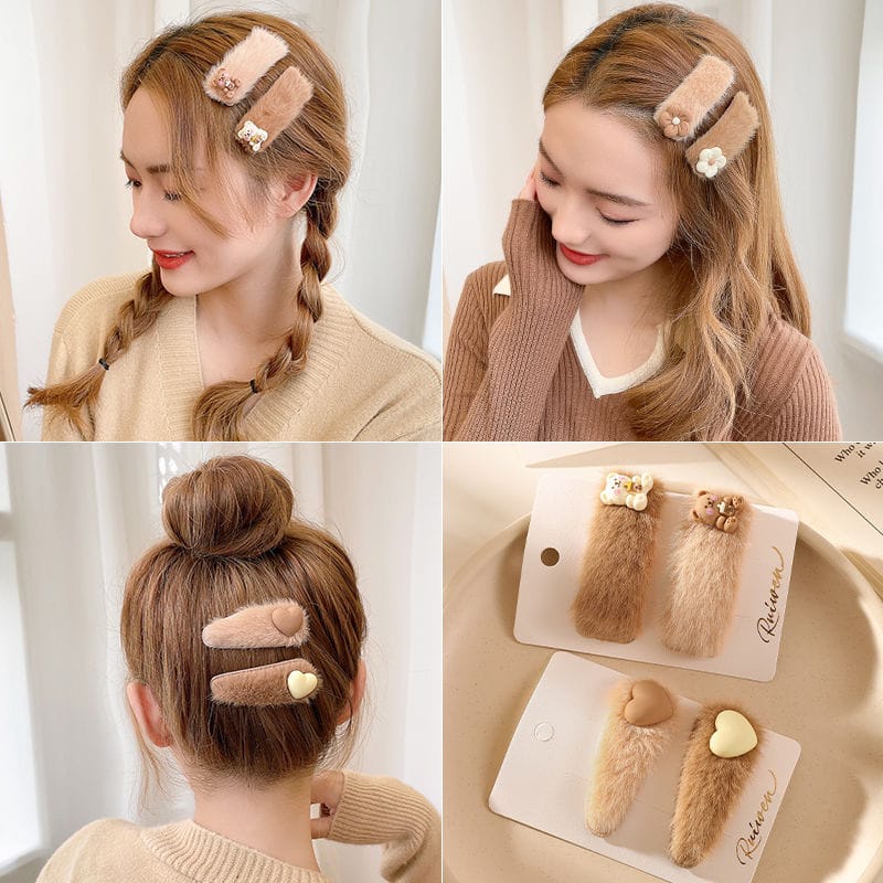 jepit rambut wanita fashion style korea bahan beludru mode terbaru original import 7.5cm