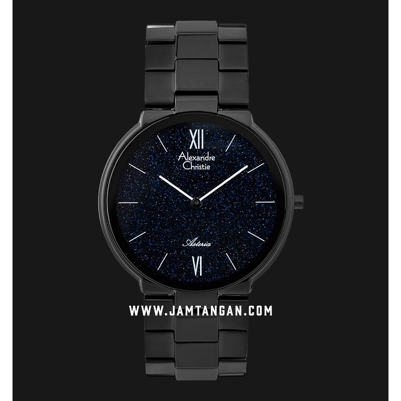 Alexandre Christie AC 8604 MH BIPBU Asteria Men Blue Dial Black Stainless Steel Strap