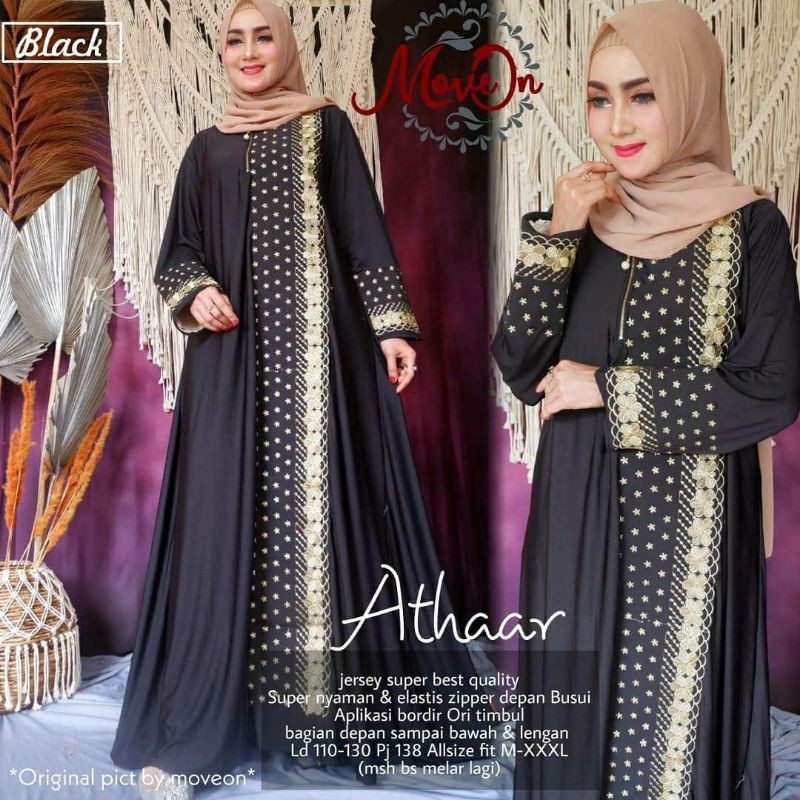 Athaar Maxy Dress Muslim Jumbo Ld 130 Gamis Arabian XXXL Busui Arab Turki Ld 130CM Bordir Grosir Dres Remaja Dreses Lebaran Terbaru Pengajian dreses jumbo ratu senja dress bordir konveksi seragaman polos murah navi hitam marun mocca rose botol