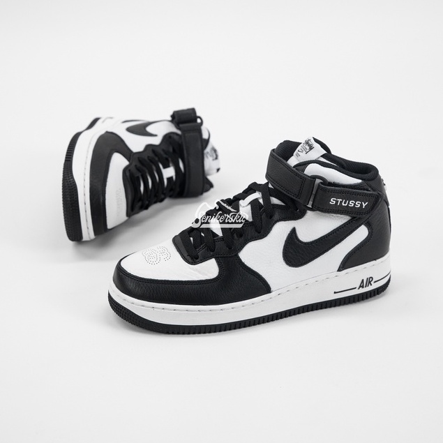 Air Force 1 Mid Stussy Black White