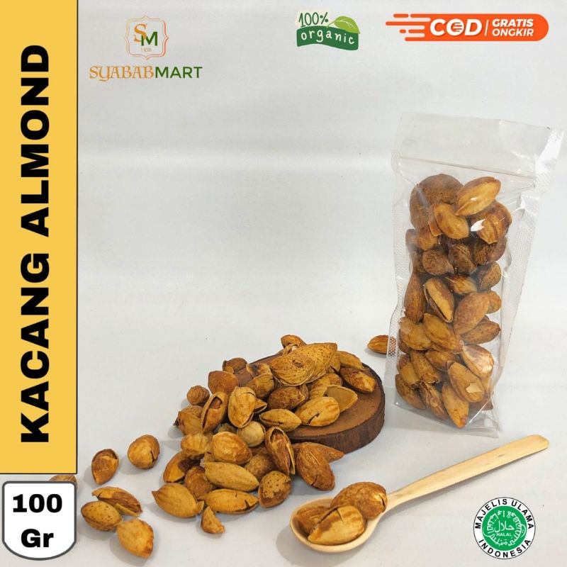 

KACANG ALMOND PANGGANG PREMIUM 100 Gram Pouch (Roasted) | Almond Roasted / Almond Panggang