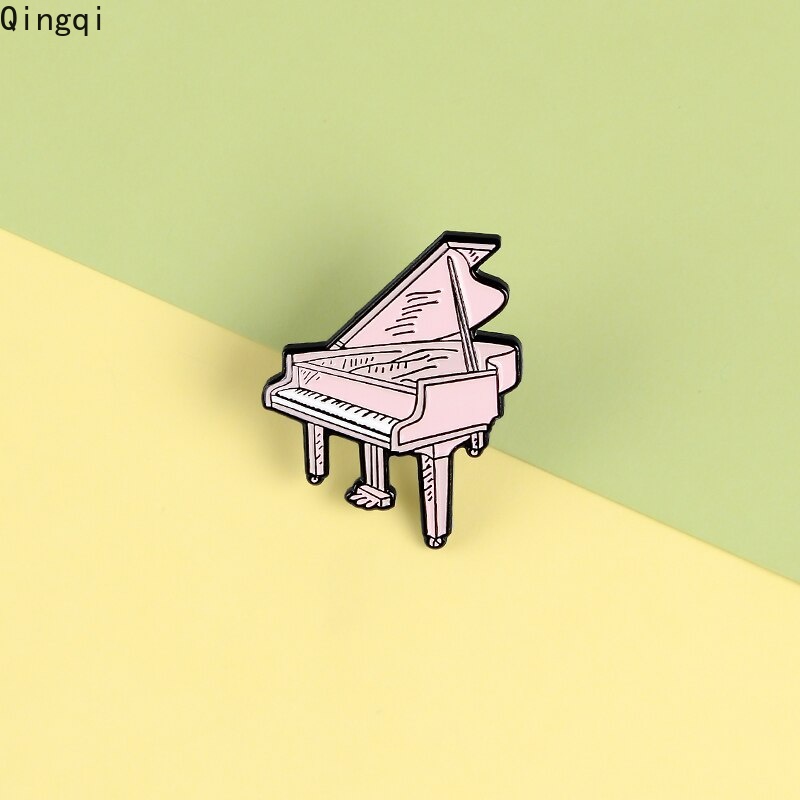 Bros Pin Enamel Bentuk Piano Warna Pink Untuk Aksesoris Pakaian Anak