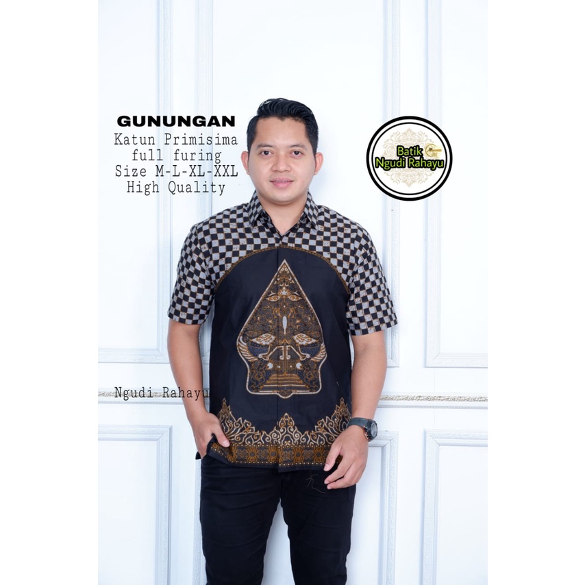 baju batik pria lengan panjang modern  ORIGINAL BAJU PREMIUM KEKINIAN BATIK SOLO MURAH SOGAN GUNUNGAN