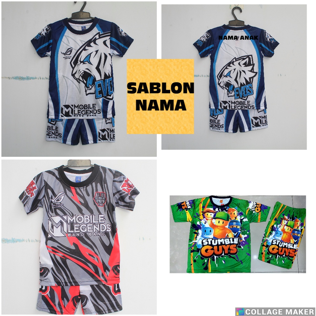 setelan baju gamer evos lengan pendek celana pendek terbaru