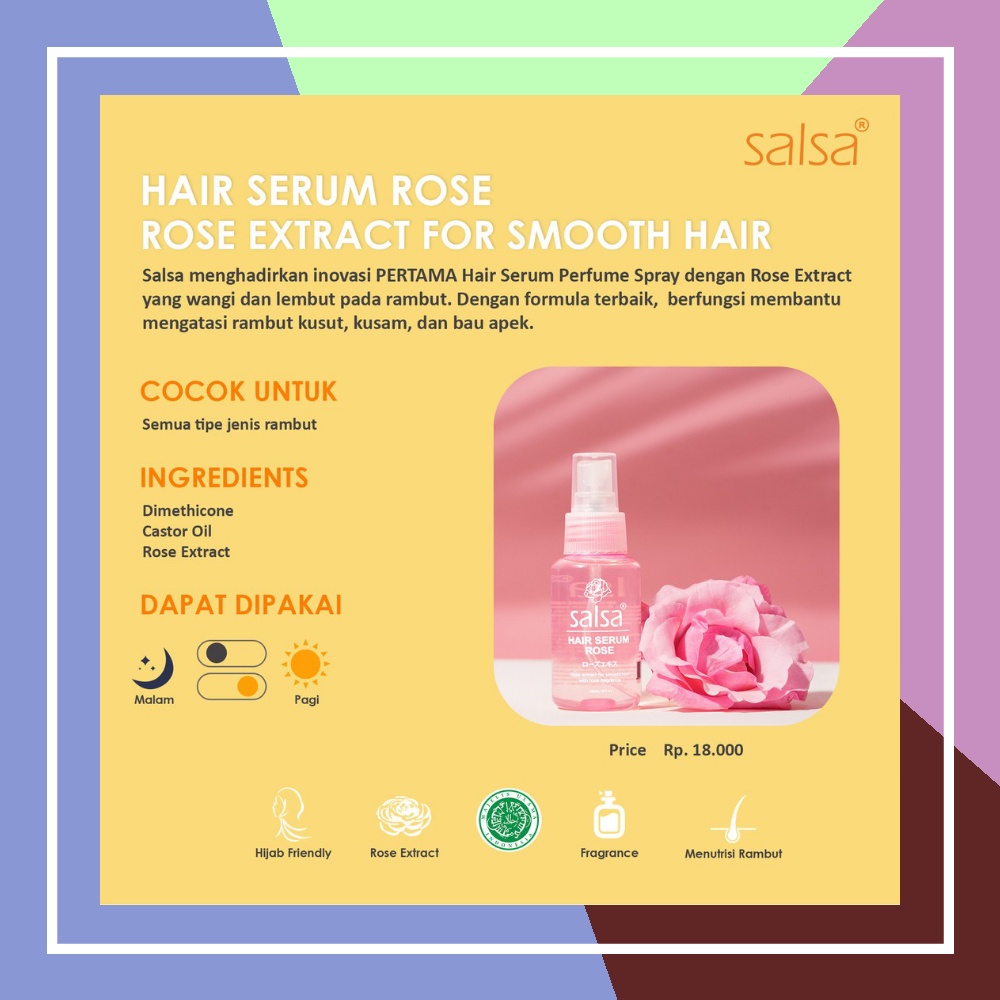 SALSA HAIR SERUM ROSE SPRAY - SERUM RAMBUT SALSA - HIJAB FRIENDLY