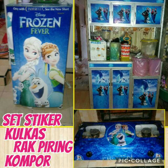 Set  Stiker Kulkas, Rak Piring, dan Kompor