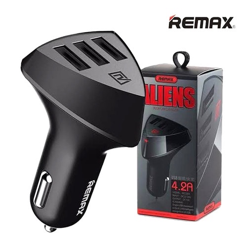 (ba) SAVER MOBIL REMAX ALIENS 3USB 4.2A KWALITAS BAGUS