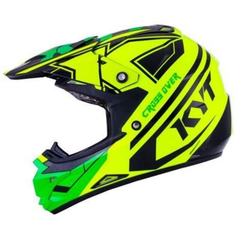 Helm KYT Trail Motocross Cross Over K-Racing Red Fluo Super