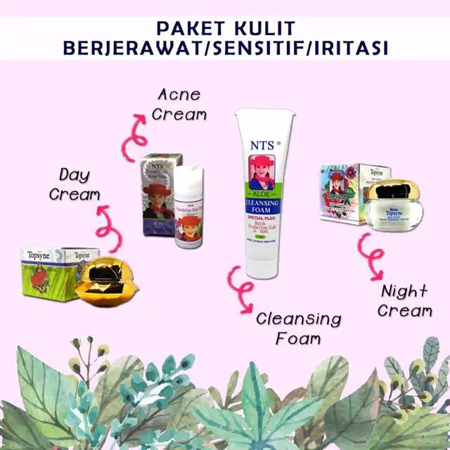 PAKET SKINCARE NTS BPOM MURAH KULIT BERJERAWAT/SENSITIF/IRITASI ORIGINAL CREAM ARTIS