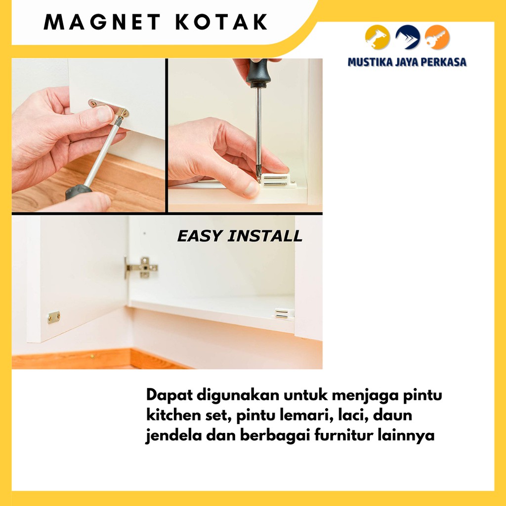 Magnet Pintu Lemari Laci Kotak Coklat Putih Besi