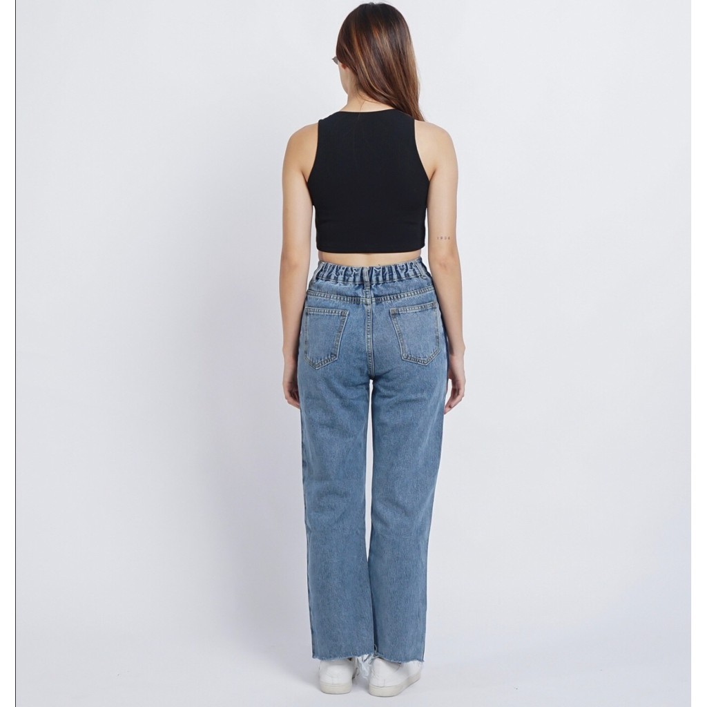 AVANCEID (S-XXL) CELANA JEANS PANJANG HIGH WAIST BAGGY JEANS KULOT 7342