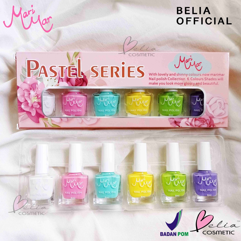 ❤ BELIA ❤ MARIMAR Nail Polish Pastel Series 8mL Kutek | 1 seri isi 6 warna BPOM by Xi Xiu