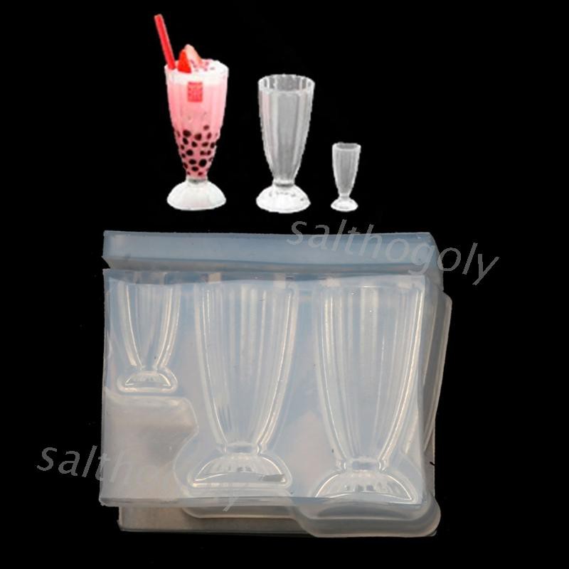 Moonlight&quot; DIY 3D Glass Bottle Resin Mold Goblet Cup Simulated Food Mini Cake Silicone Mold