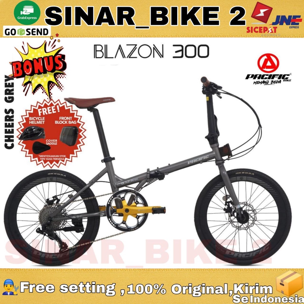 Sepeda Lipat Pacific BLAZON 300 20 Inch 10 Speed Doubel Cakram