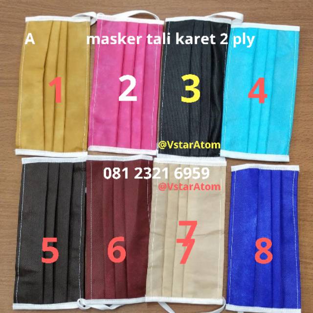 masker Tali karet 2 ply bahan kain spunbond