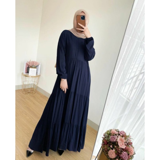 Gamis Polos Rayon Susun
