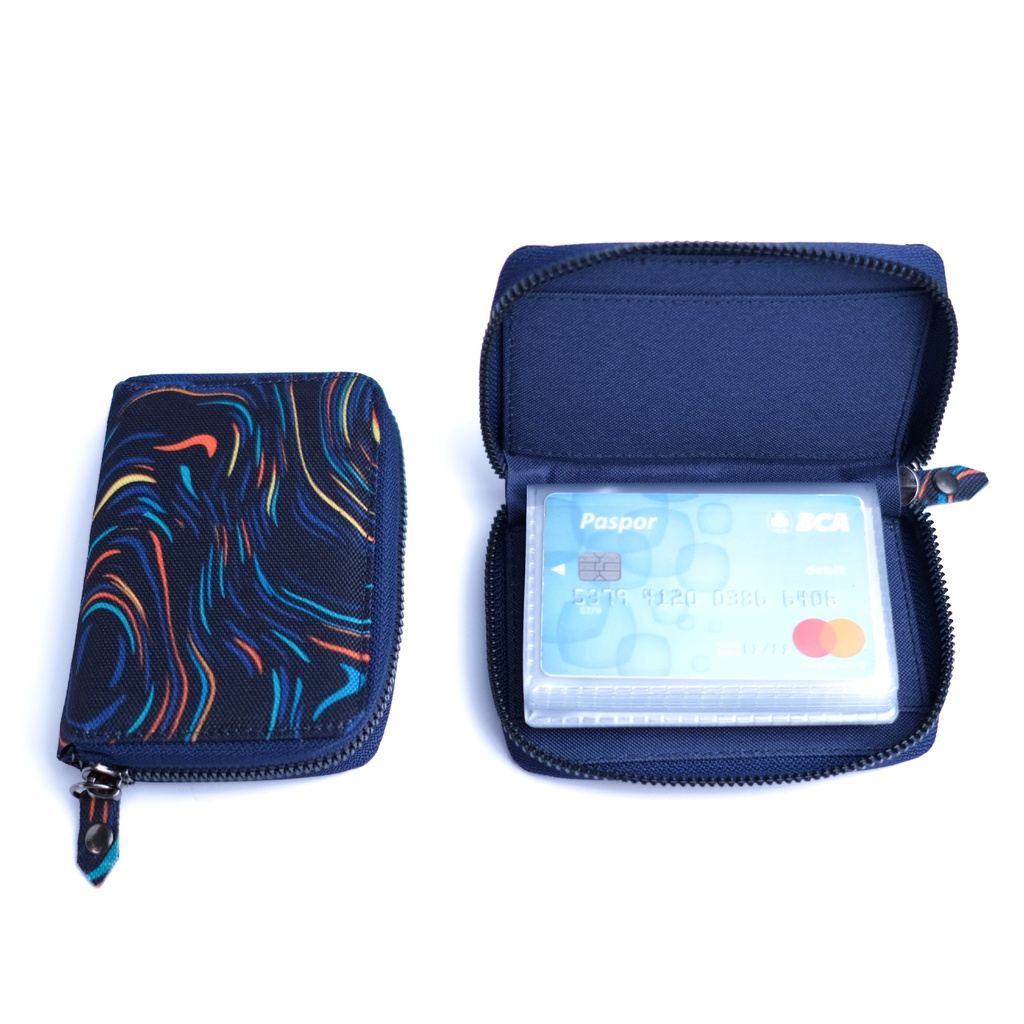 Dompet Card Holder Wallet Mini Resleting Tempat Kartu Atm Emas Antam 24 Slot