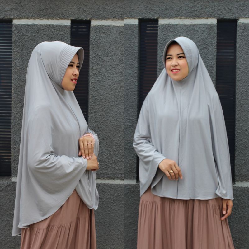 Kerudung Instan Jersey Jumbo Aisyah M, L, XL, XXL , Jilbab Jersey Khimar Jumbo Bergo