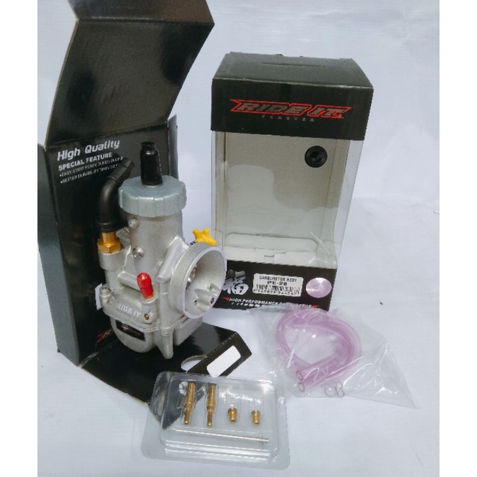 KARBU PE RIDE IT/KARBULATOR PE RIDE IT/KARBURATOR PE RIDE IT 24/26/28 ORIGINAL 100% RIDE IT UNIVERSAL VIXION CB TIGER GL PRO MEGAPRO RX KING VEGA JUPITER F1ZR MIO BEAT SCOOPY SMASH SHOGUN SUPRA KHARISMA SATRIA FU NINJA 150 SCORPIO KLX 150-28 ride it silver