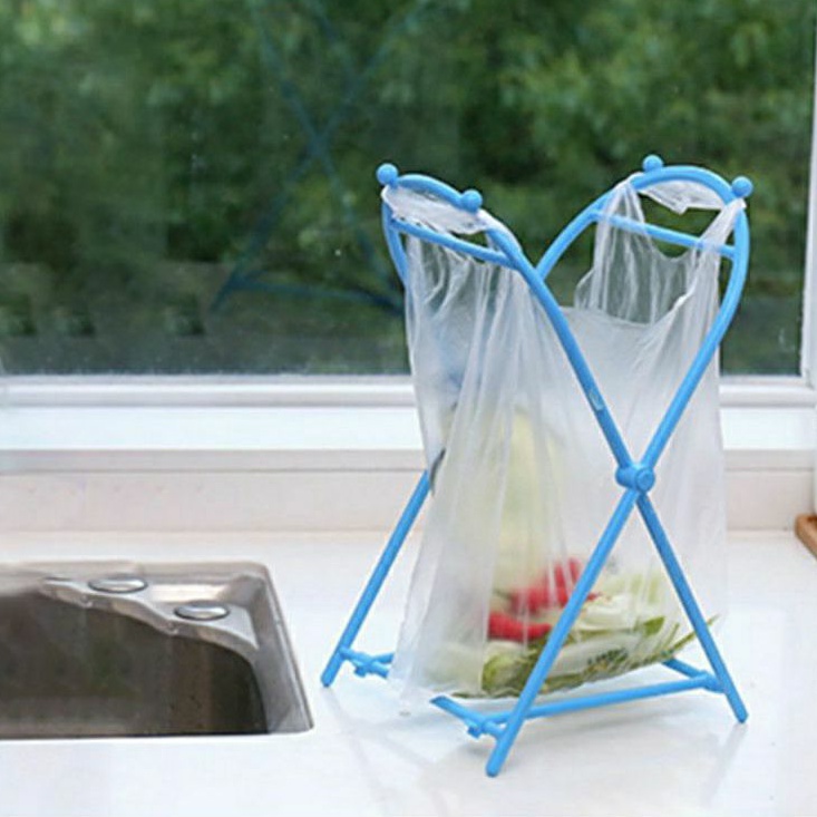 Hanger Frame Gantungan Kresek Lipat Tempat Sampah Lipat Dapur