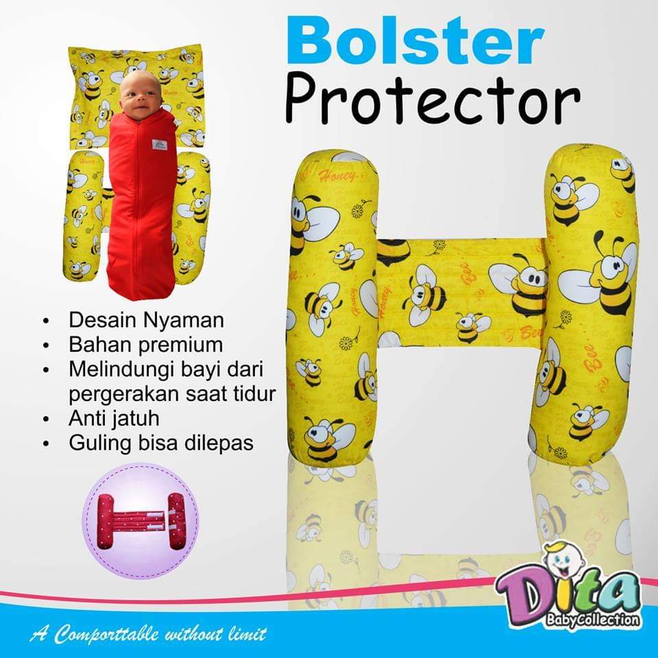 Bolster Protector adalah Guling pelindung yang dirancang untuk melindungi bayi saat tidur. Guling anti jatuh bayi perlengkapan bayi