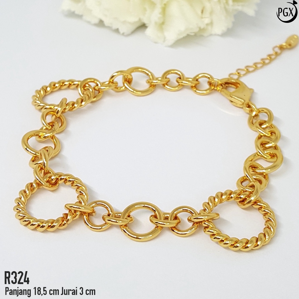 PGX Gelang Tangan Xuping Wanita Perhiasan Lapis Emas Aksesoris Fashion Premium - R324