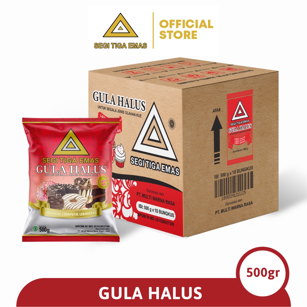 

Gula Halus Segi Tiga Emas 500gr x 10pcs