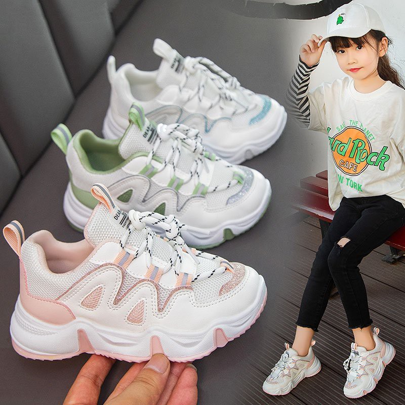 Sepatu sneakers anak laki-laki dan perempuan import model tali sepatu