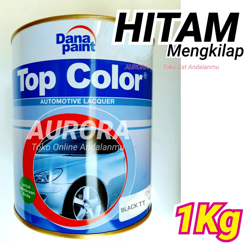 Cat Hitam Mengkilap 1Kg Top Color Black TT 1 Kilo 1Liter 1Kilo Liter Gloss Glossy Solid Dana Paint P