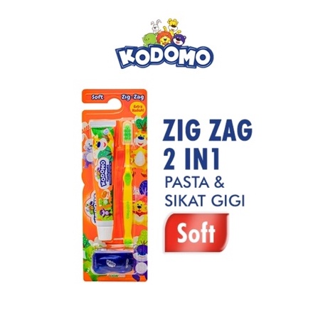 Kodomo Toothbrush Zig Zag 2in1 Pasta Gigi &amp; Sikat Gigi