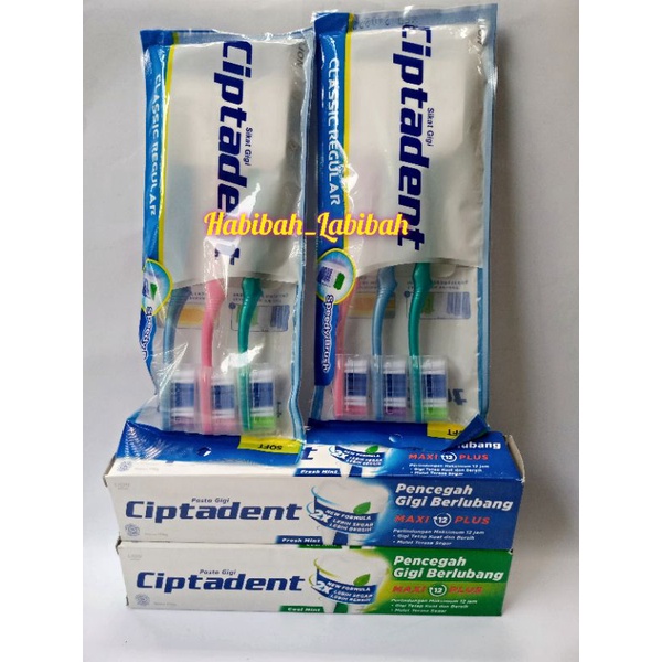Promo Pasta Gigi Ciptadent 190ml dan Sikat Gigi Ciptadent isi 3psc