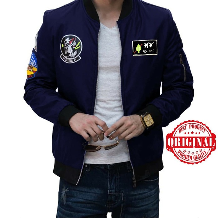 Jaket Bomber Pria SUDO NAVY Grosir Baju Cowok Kantor Kerja Kasua