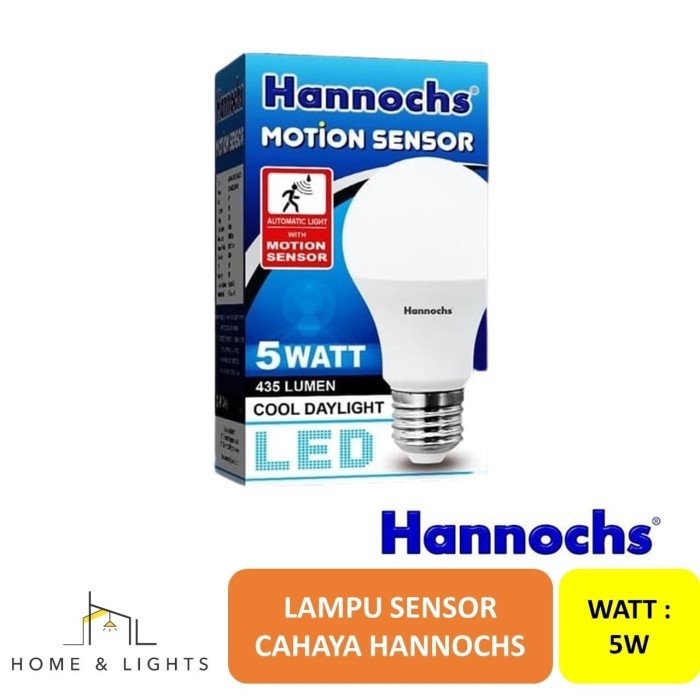 LAMPU LED HANNOCHS 5 WATT SENSOR GERAK BOHLAM LAMPU SENSOR GERAK 5W