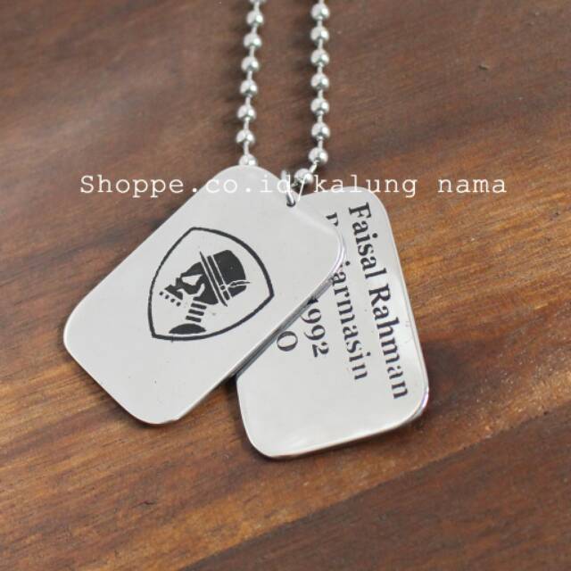 Kalung dog tag silver