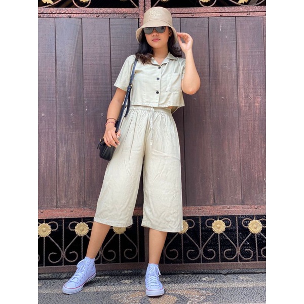 Oneset Crop Sinta  / Set Rayon Crop / New One Set-Penta