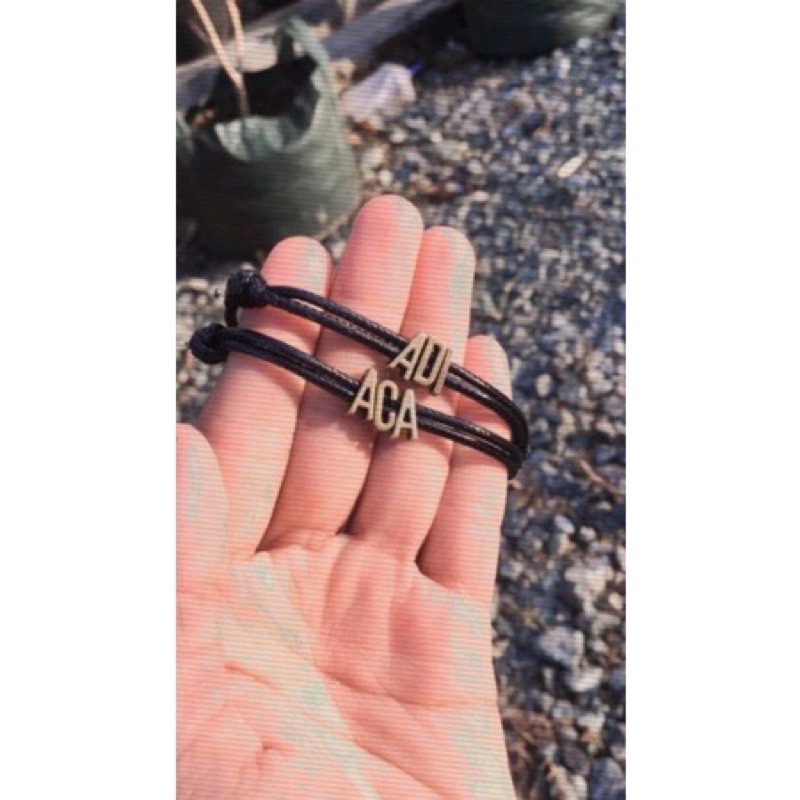 (FREE BOX)Gelang Nama/Kado persahabatan/Gelang couple/Gelang kekinian/Gelang tali korea/Gelang anak 