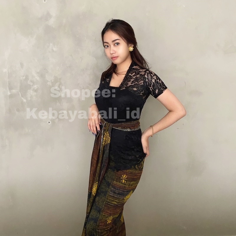 Kebaya bali brokat sofia strecth melar atasan tradisional lengan pendek