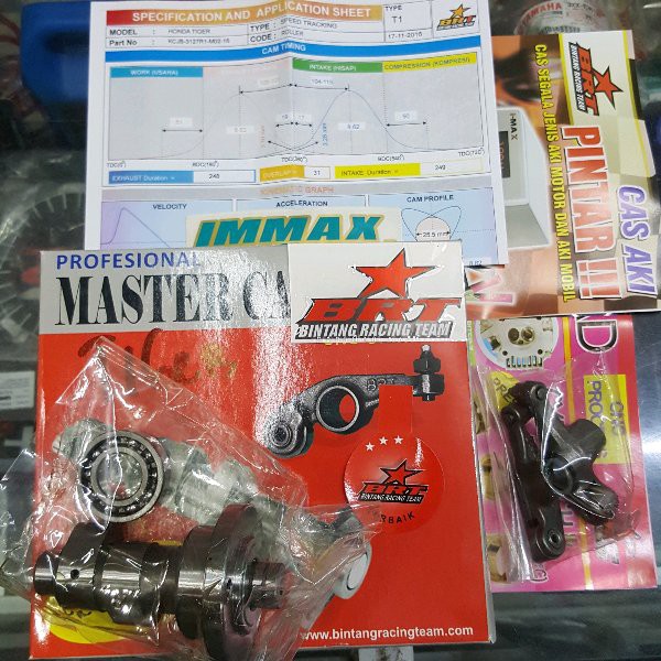 Noken As BRT Racing Honda Tiger Megapro GL Cam Shaft Camshaft CRF 230 CB series RRA Rocker Arm Pelat