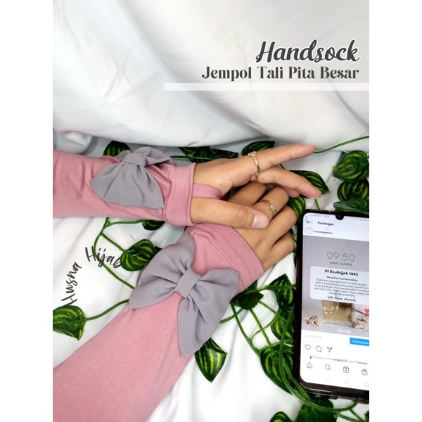 [HUSNA HIJAB] Handsock Jempol Tali Pita Besar / Handsock Pita