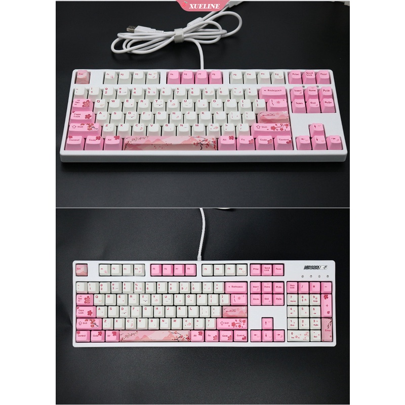 104-key OEM PBT Set Sublimation Pink color Keycap Switches Mechanical Keyboar |XUELI|