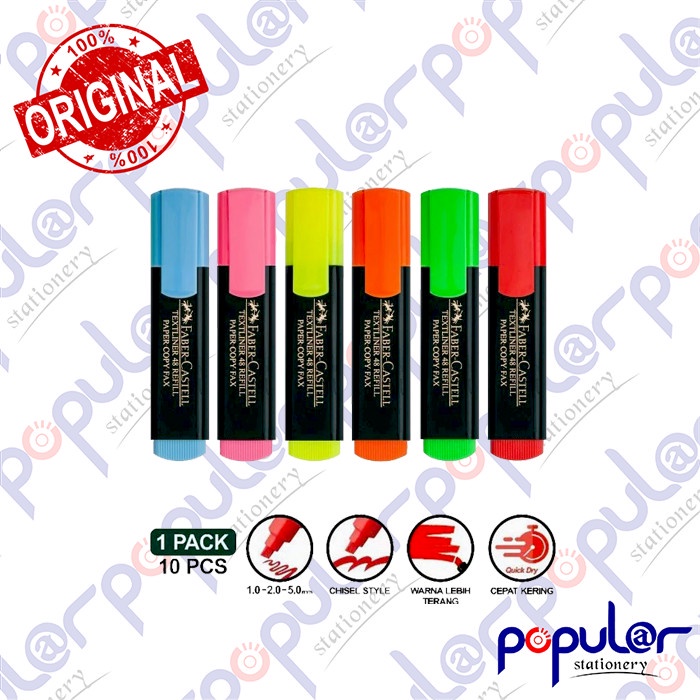 

Stabilo / Highlighter Faber Castell - Pink / Biru / Orange / Hijau / Merah